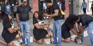 The unidentified woman proposed marriage to her boyfriend publicly