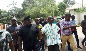 Koku Anyidoho (l) and Asiedu Nketia (r) walking to CID Headquarters after the former was arrested