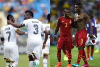 Grid photos of Christian Atsu and Asamoah Gyan