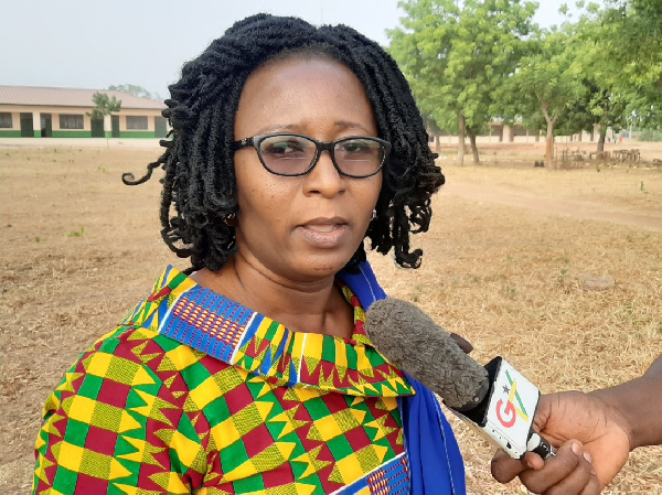 Madam Aisha Asumah, Headmistress of Gambaga Girls SHS speaking to Journalists