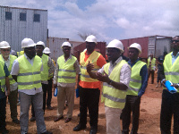 Inspection at the ongoing water supply project at Akim Oda and Akwatia in the Eastern Region