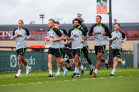 Liverpool players at training