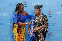 H.E Okonjo-Iweala (left), with Dentaa Amoateng (right)