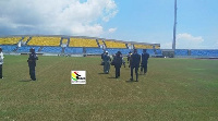 Some CAF members inspecting the Cape Coast Stadium