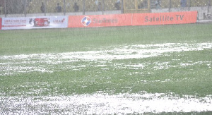 The Baba Yara Stadium pitch after the rains