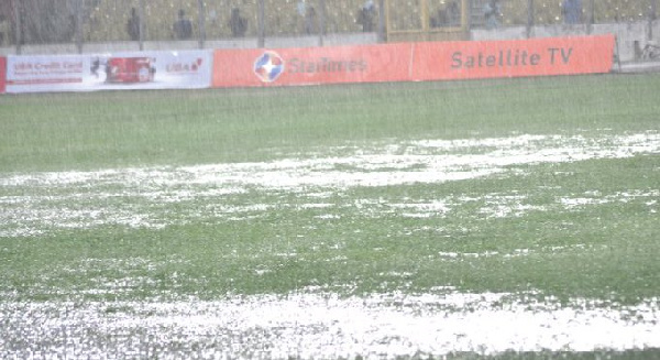 The Baba Yara Stadium pitch after the rains