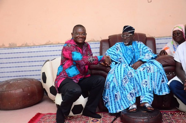 Sylvester Mensah and Overlord of Gonjaland traditional area, Yangbonwura Tuntumba Boresa I