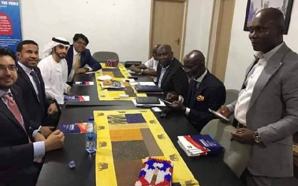 Gabby Asare Otchere-Darko [2nd from right] in a meeting with some officials of Ameri, Boakye Agyarko