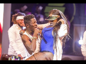 Sista Afia and Shatta Wale on stage