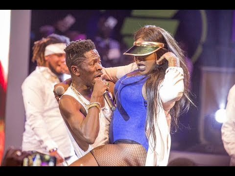 Sista Afia and Shatta Wale on stage