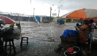 The heavy downpour got the Kaneshie market flooded, leaving several traders stranded