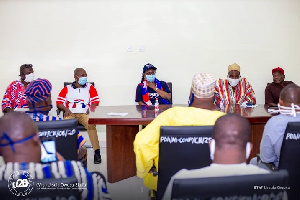 Ursula Owusu-Ekuful seated with some constituency executives