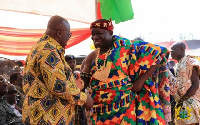 President Akufo-Addo exchanging pleasantries with Nana Kwasi Opoku Mintah