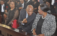 Sophia Akuffo (far left), Justice Atuguba (next to her) Theodora Wood (r)