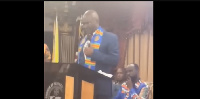 Kennedy Agyapong preaching his message in the church