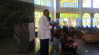 Former Chief of Staff, Douglas Prosper Bani addressing the students