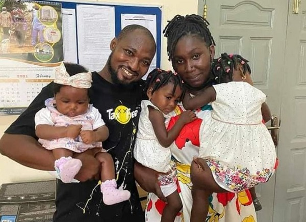 A photo of Funny Face, his baby mama and children