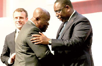 President Akufo-Addo being congratulated by President Macky Sall of Senegal