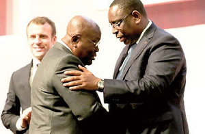 President Akufo-Addo being congratulated by President Macky Sall of Senegal