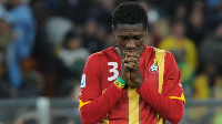 Former Black Stars' skipper Asamoah Gyan after missing the penalty against Uruguay