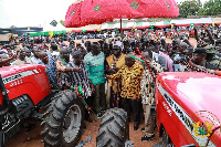 President Akufo-Addo at he Agricultural Mechanisation Centre at Wulensi