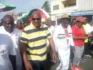 Former President John Mahama joined party members for 'Unity Walk' in Cape Coast