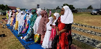 Nana Oye Lithur, Former Gender Minister (In a red dress)