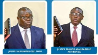 Justice Alexander Osei Tutu and Justice Francis Apangabuno