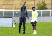 Black Stars midfielder, Kudus Mohammed and Black Stars coach Otto Addo