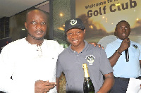 Darko, captain of Nxt Gen Golf Group, Michael Agbodzah of CAL Bank and  Kwaku Ofosuhene of Kwese TV