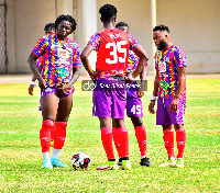 L-R Sulley Muntari, Salim Adams, Gladson Awako, Dennis Korsah(in front of Salim)