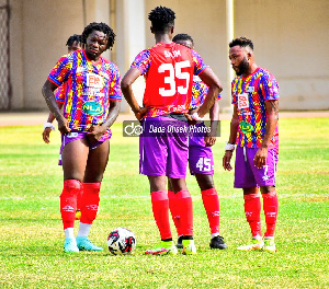 L-R Sulley Muntari, Salim Adams, Gladson Awako, Dennis Korsah(in front of Salim)