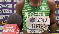 A wrongly spelled Nigeria on Ofili's kit