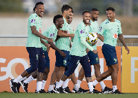 Brazil players at training