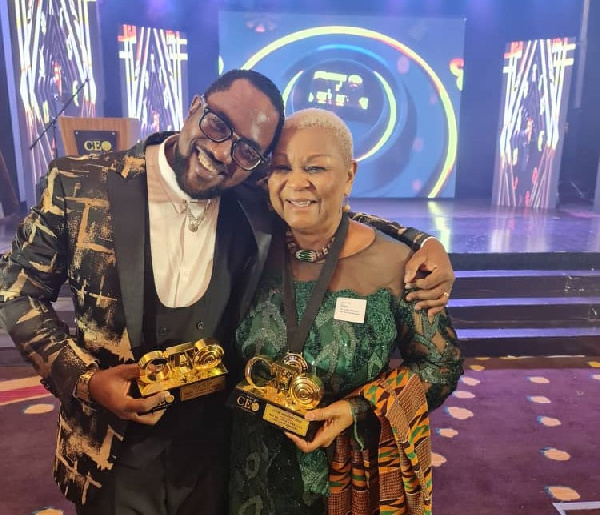 Prof Hugh Aryee in a photo with Rev Joyce Aryee