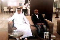 Abedi Pele and Chairman of Al Ain, Ghanim Mubarak Al Hajeri