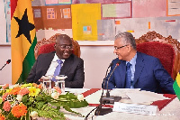 Dr Mahamudu Bawumia with Hon Seetanah Lutchmeenaraidoo, Mauritius Foreign Affairs Minister,