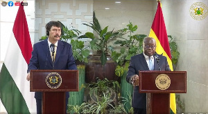 President Akufo-Addo of Ghana (Right) and President János Áder of Hungary (Left)