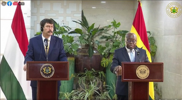 President Akufo-Addo of Ghana (Right) and President János Áder of Hungary (Left)