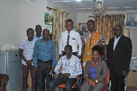 Some old students with staff of the school