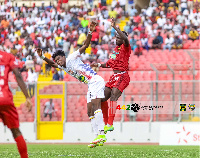 Asante Kotoko's Sherif Mohammed and Hearts of Oak's Salim Adams