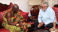 Asantehene, Otumfuo Osei Tutu II with former President Jerry John Rawlings