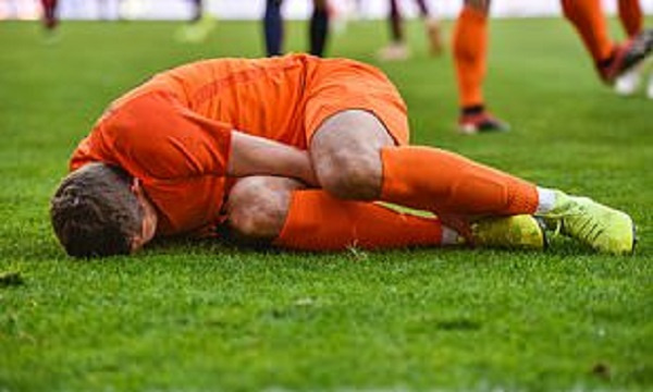 An injured footballer