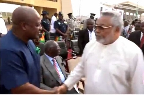 Former Presidents John Mahama and John Rawlings