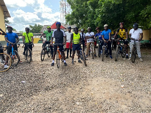 Members of the Tamale Cycling society with their bicycles