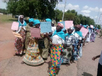 Widows marching on the streets of Bolgatanga to present the communiqu