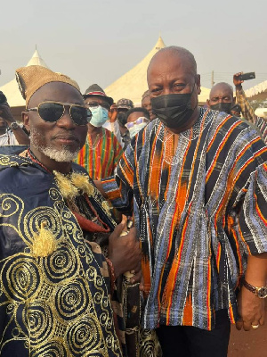 John Mahama With The New Gonja Chief Garba Nurudeen Jawula