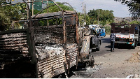 Military vehicle damaged  in Dessie town of Amhara city, Ethiopia