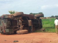 A look at the somersaulted armoured car