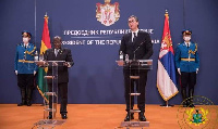 Akufo-Addo addresses a joint press conference with his Serbian counterpart